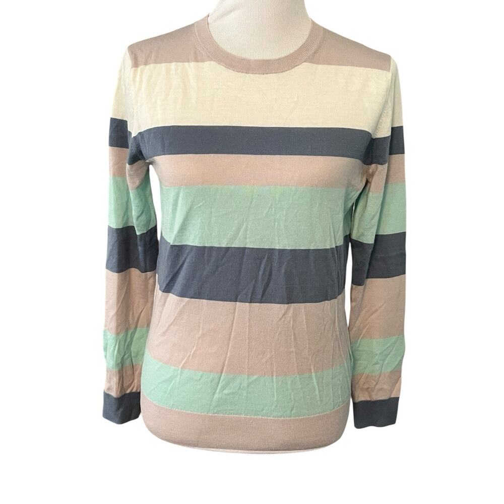 Chinti & Parker Cashmere Wool Striped •M• Sweater Top Multicolor Knit Crewneck